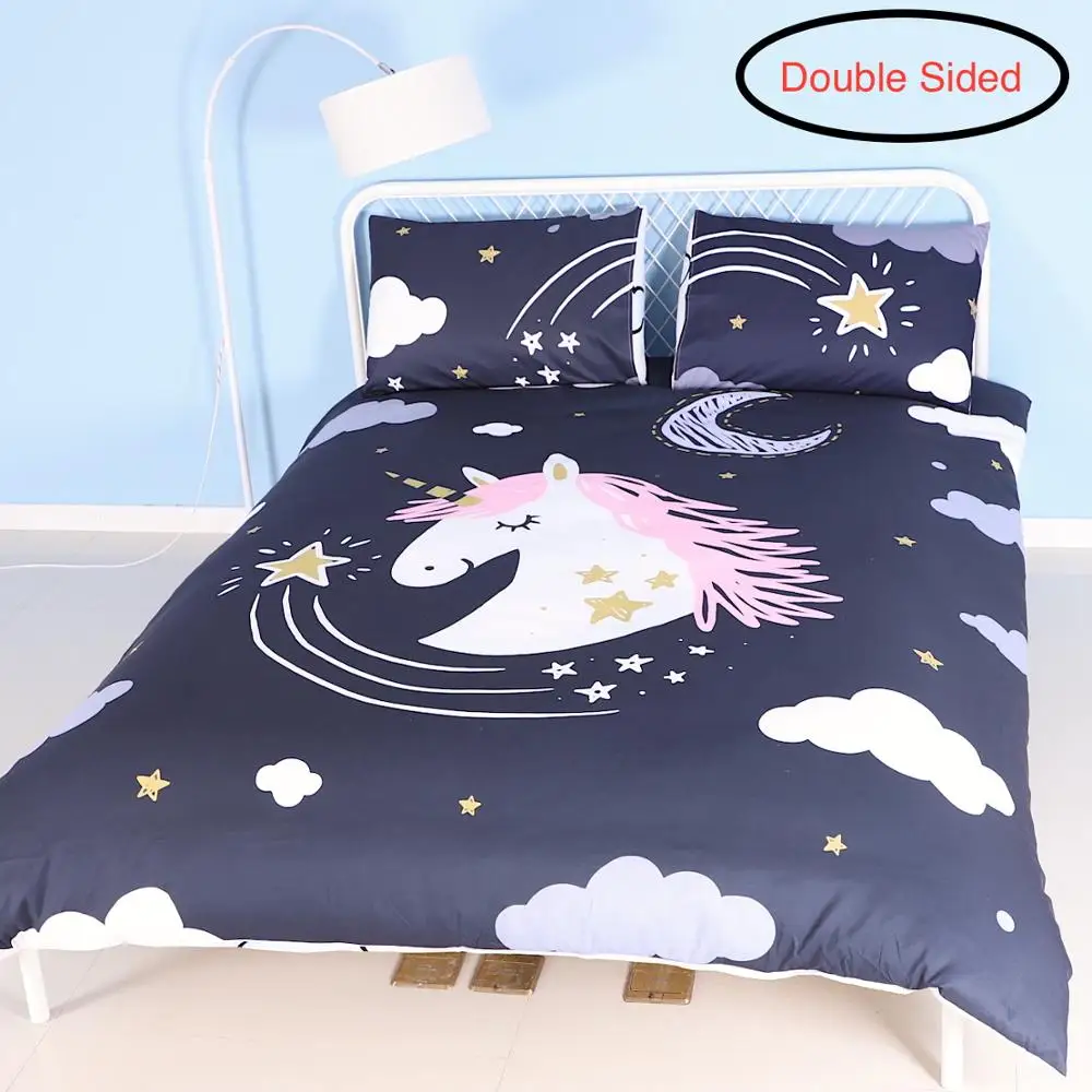 Promotion Double Sided Unicorn Bedding Unicorn Bedding Full for Girls Unicorn Bedroom Decor Twin Bedding Sets Unicorn Comforter