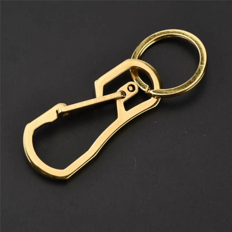 EDC Titanium Heavy Duty Carabiner Keychain Quick Release Hooks With Titanium Key Ring