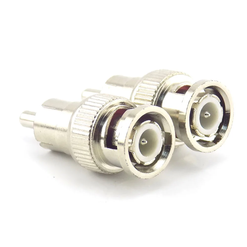 Adaptador RCA macho a BNC para sistema de seguridad, conector macho para CCTV, cámara de vigilancia ip, balun de vídeo, divisor poe, 5 uds.