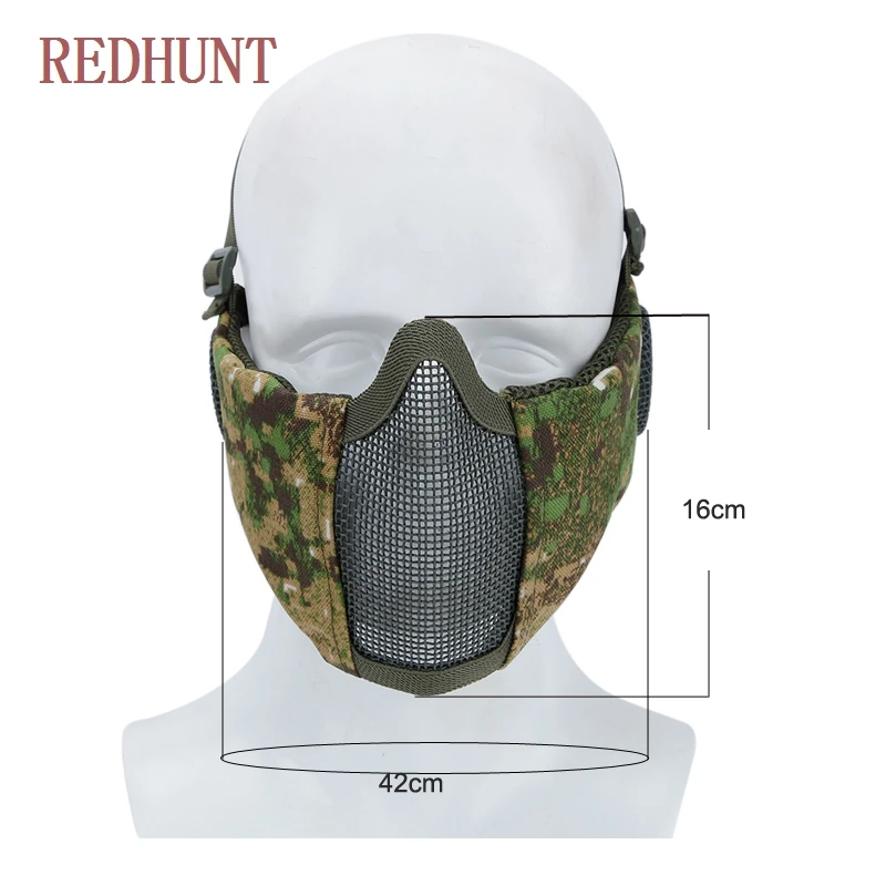 Tactical Airsoft Half Face Mask Military Breathable Paintball Protective Mask Mesh Steel Wire Mask for Shooting Hunting