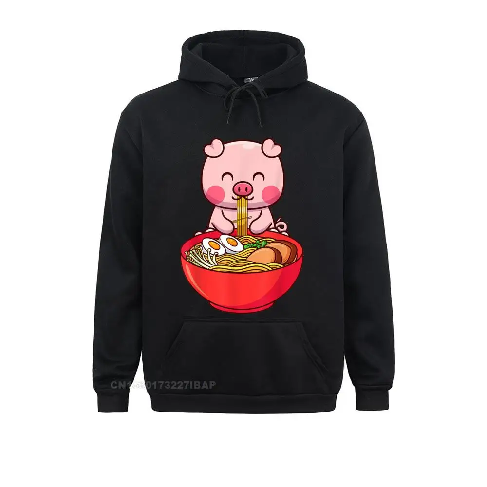 Kawaii Anime Pig Cute Otaku Japanese Ramen Funny Noodles Hooded Pullover Novelty Hoodies Student Beach Clothes Graphic