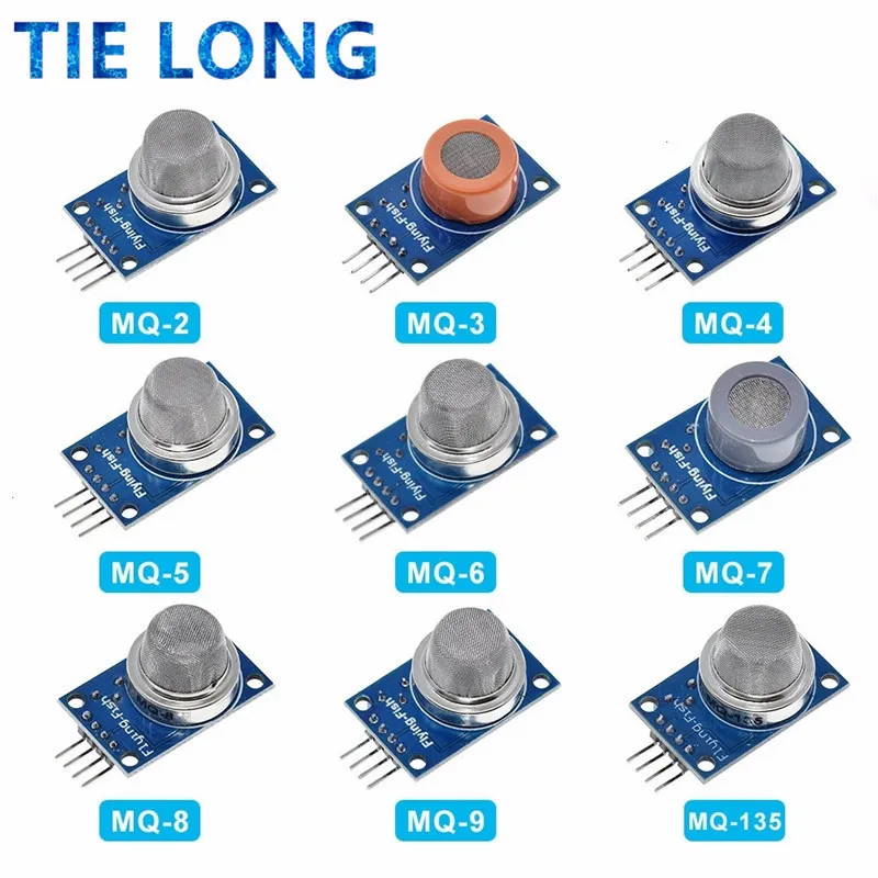 9PCS/1 Lot Gas Detection Sensor Module MQ-2 MQ-3 MQ-4 MQ-5 MQ-6 MQ-7 MQ-8 MQ-9 MQ-135 Sensor Module Gas Sensor Starter Kit