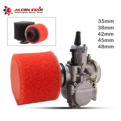 Alconstar- 35/38/42/45/48mm Bend Elbow Neck Foam Carburetor Carb Motocross Air Filter Sponge Cleaner Dit Pit Bike Quad Buggy