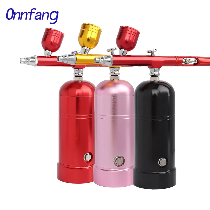 Onnfang Wireless Air Compressor Portable Airbrush 0.3&0.2&0.5mm Spary gun Make up Art Body Cake Model Car Water Filling Sprayer