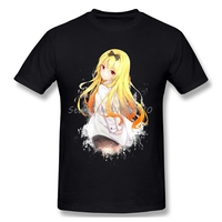 T-Shirt for Men Yue 100% Cotton Crewneck Arifureta Hajime Nagumo Tio Klarus Japanese Anime TShirt 6XL Funny Plus Size Clothes