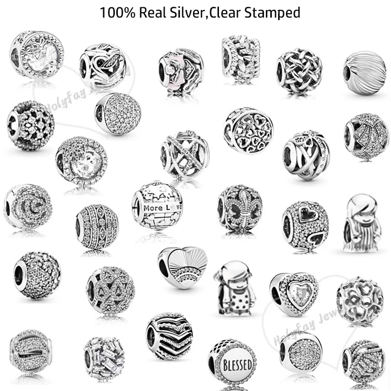 

Real 925 Sterling Silver Openwork Galaxy Charms Fit Original Bracelet Sparkling Pave Beads For Women DIY Design