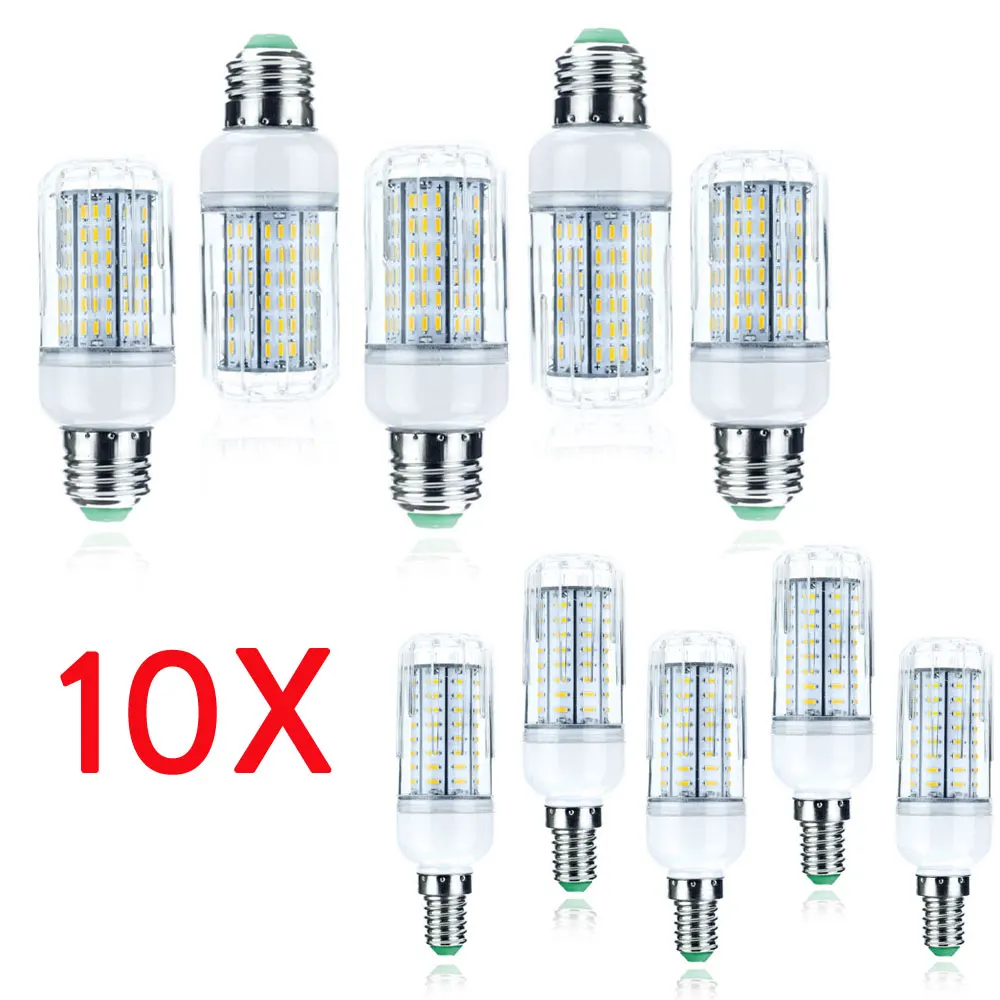 

10X LED Corn Light Bulbs E14 B22 E27 GU10 10W 20W 25W 30W 4014 SMD Lamps Ampoule 36 72 96 138LEDs AC 110V 220V Light Lighting