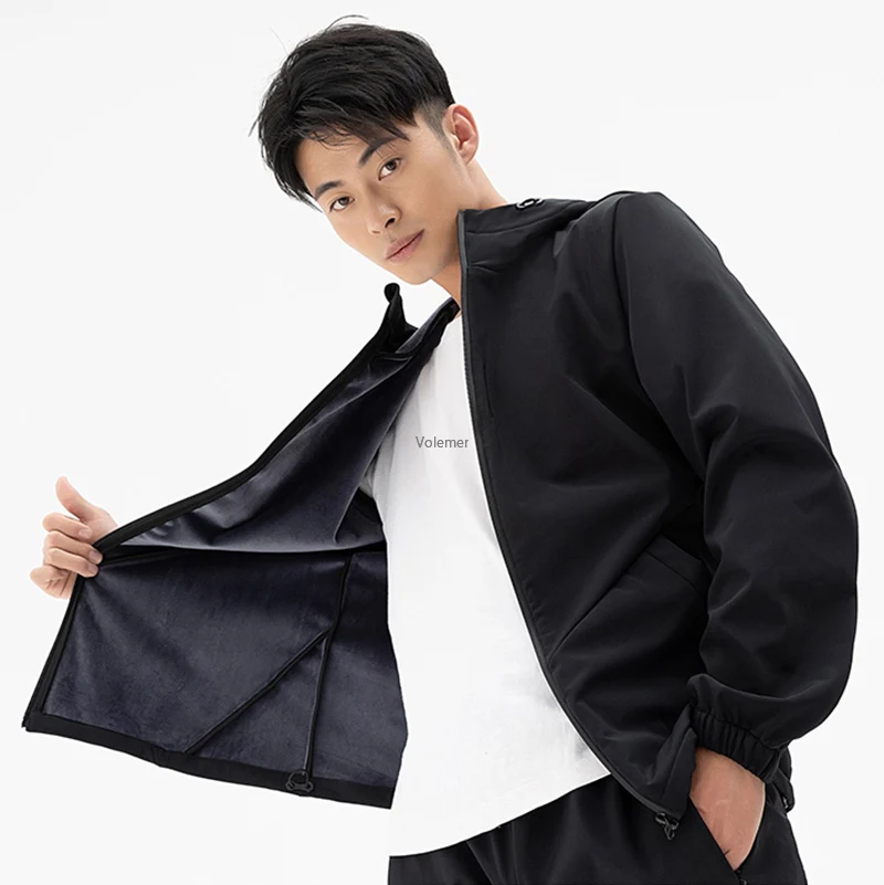 防風性と防風性のあるメンズフリースジャケット,暖かくて厚い防水フリースのコート,ファッショナブルなウインドブレーカー