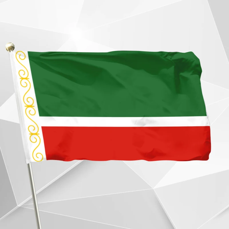 Russia The Chechen Republic Flag 90x150cm 3x5ft 120g 100D Polyester Double Stitched High Quality 60x90cm 21x14cm Banner