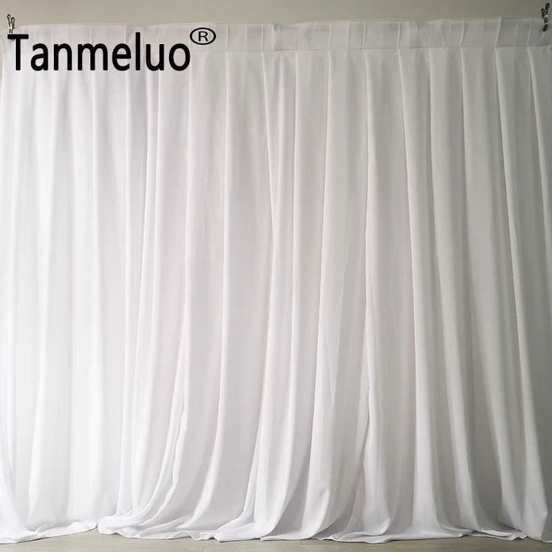

White Sheer Pearl Chiffon Cloth Drapes Panels Hanging Curtains Photo Backdrop Wedding Party Events DIY Decoration Textiles