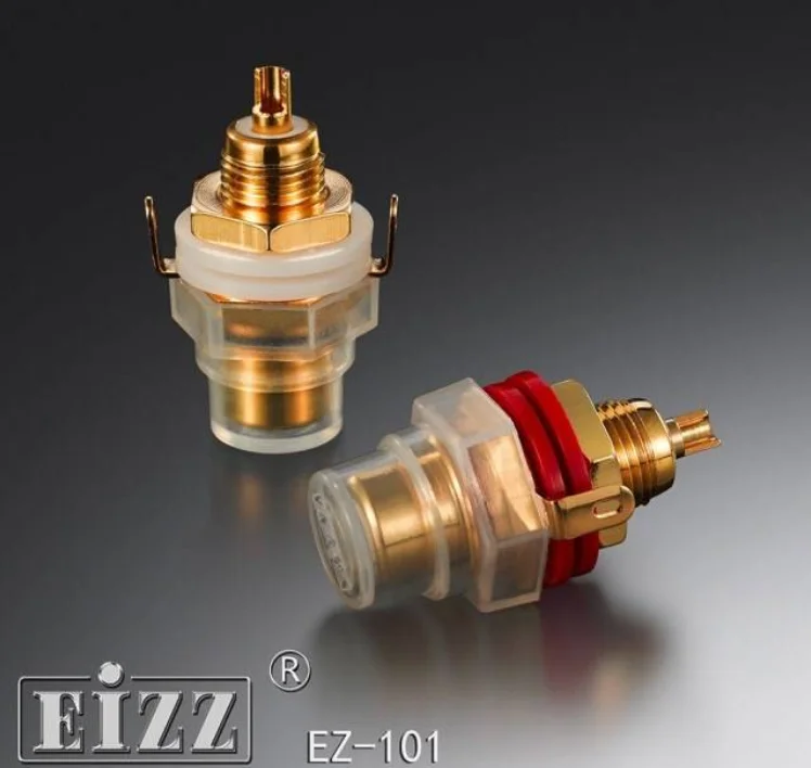 1pc eizz 24k banhado a ouro de bronze rca jack fêmea soquete conector para alta fidelidade áudio vídeo tv cd amp signal painel chassis montagem EZ-101