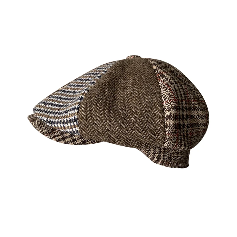 Autumn Winter caps for men New Women Newsboy Hats Vintage Splicing Octagon Cap Women Casual Gatsby Flat Hat BLM363