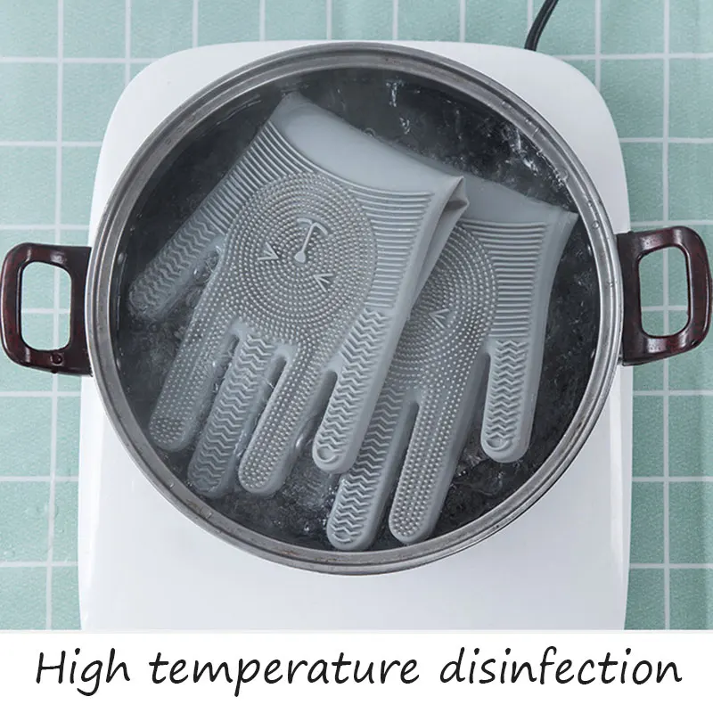 Clean Tool Dish Waschen Handschuhe Magie Silikon Gerichte Reinigung Handschuhe Mit Reinigung Pinsel Küche Waschen Den Haushalt Scrubb Handschuhe