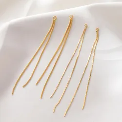 4PCS Snake Bone Chain Flat Chain Tassel  Eardrop Charms for Jewelry Making 14K Gold Plated DIY Earrings Hand Made Accessories