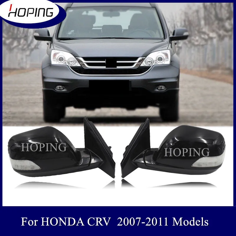 2PCS Exterior Rearview Side Mirror Assy With Electric Folding LED Heated For Honda CRV CR-V 2007 2008 2009 2010 2011 RE1 RE2 RE4