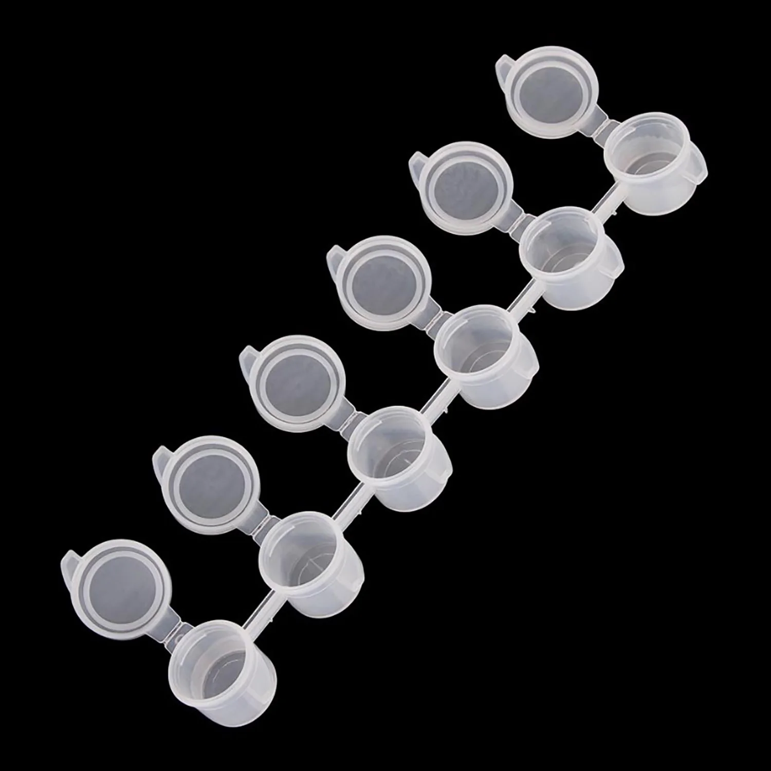 10 Strips 60 Pots Empty Paint Strips Mini Paint Box Arts Crafts Plastic Storage Containers Pigment Container Drawing Accessories