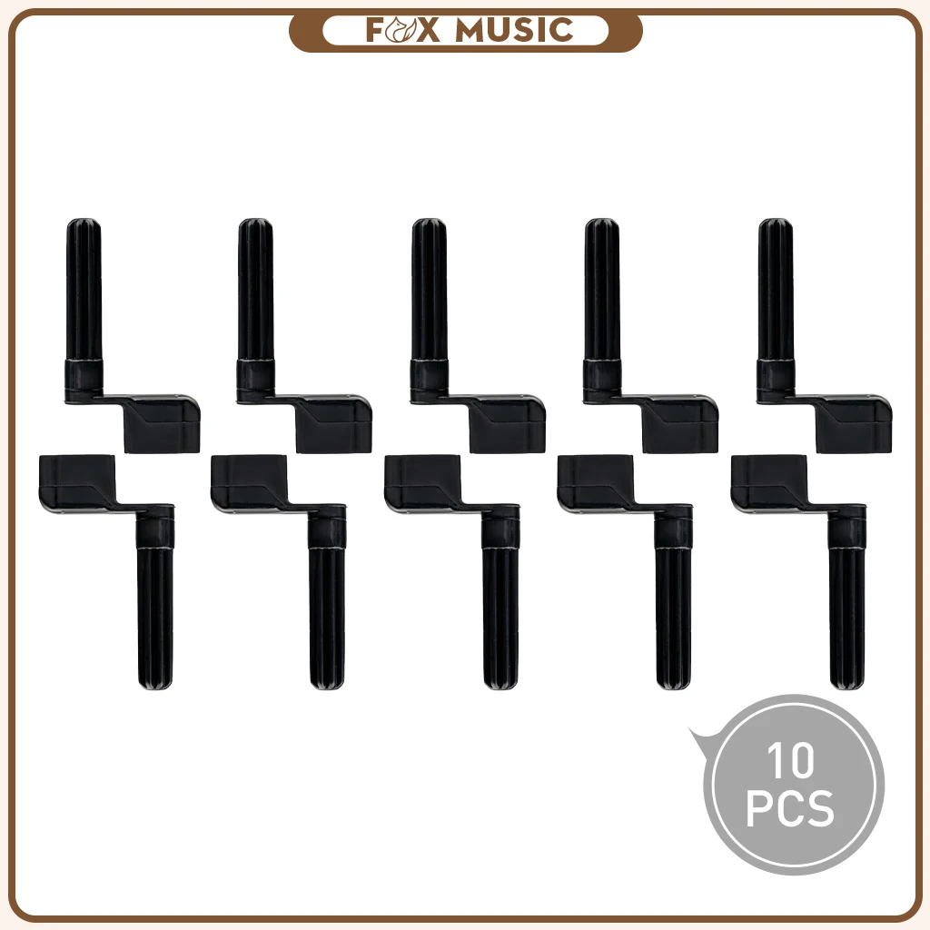

10pcs/set Acoustic Electric Guitar String Winder Peg Plastic Bridge Pin Tool Easy To Use Black For Quick String Changes