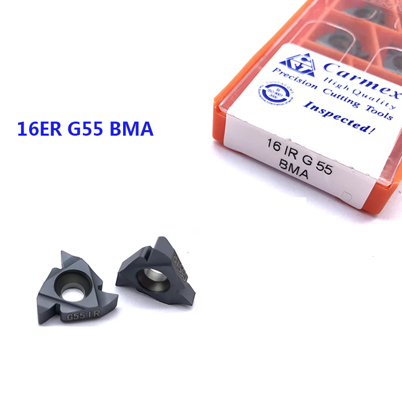 10pcs 16ER 16IR AG60 AG55 A60 A55 G60 G55 BMA 100% Original Carmex Carbide Inserts CNC Lathe Tool Thread Turning Tools