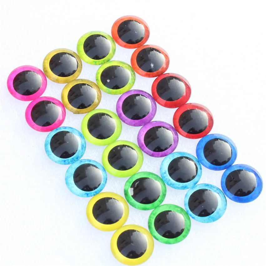 6mm 8mm 10mm 12mm 20mm Losowe Mieszane Oczy dla Lalek i Zabawek Wzór Okrągłe Szklane Kaboszony Płaski Spód Zdjęcie DIY Akcesoria do Tworzenia Par — zdjęcie 5