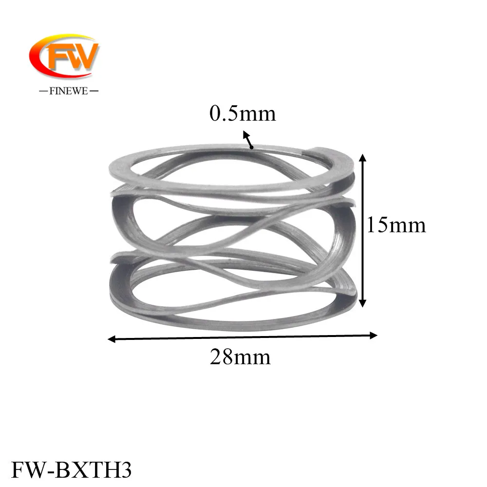 FINEWE Stainless Steel 0.5mm X 28mm OD Multi Wave Compression Springs Wave Springs