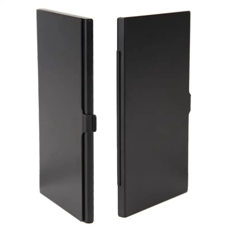 Portable Ingatan Card Case Monolayer Aluminium 1SD + 8TF Micro SD Kartu Pin Case Kotak Penyimpanan Pemegang Penyimpanan Kartu Memori kasus Hitam