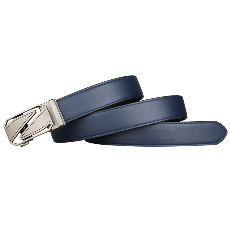 Ceinture de golf à cliquet en cuir gris sans environnement pour hommes, haute qualité, ceinture de construction marketautomatique, nouveauté