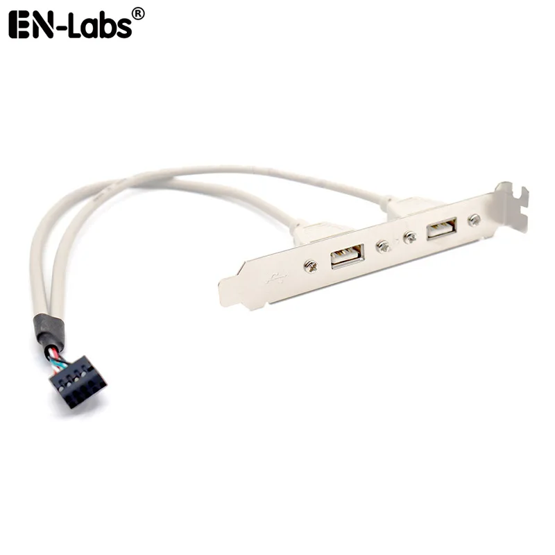 2/4 Port USB 2.0 Bracket Cable,Motherboard USB 9/10Pin to 2 Female Splitter Adapter Cable w/PCI Slot Cover Full-Profile