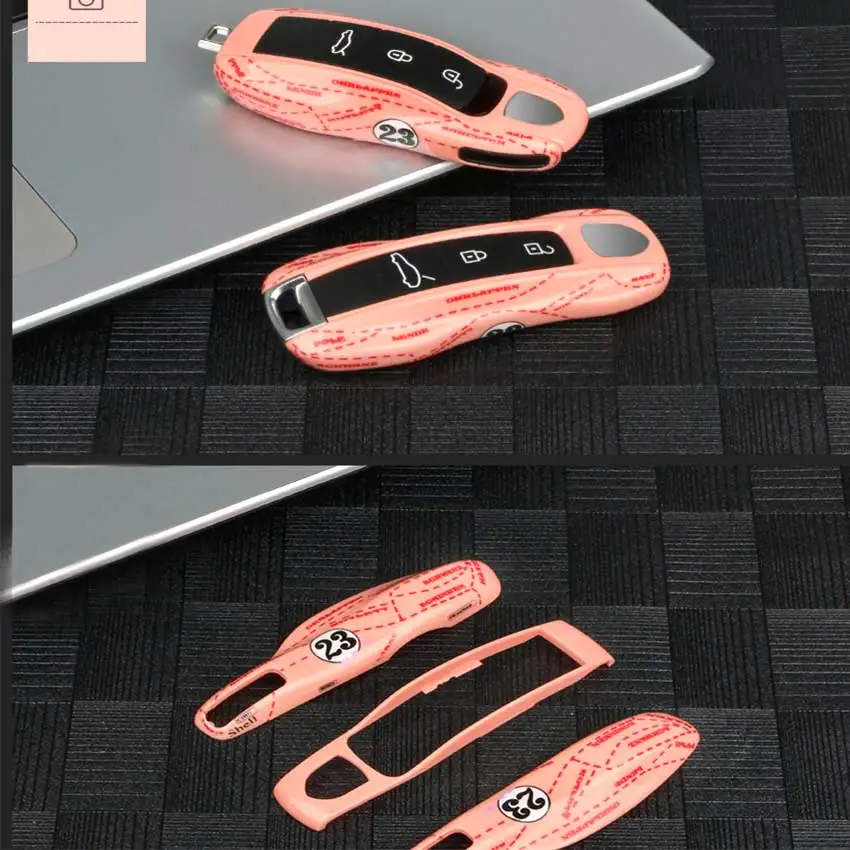 Étui décoratif pour clé de voiture, coque latérale pour Porsche Cayenne Panamera 911 Macan Carman Boxster, étui à télécommande sans clé