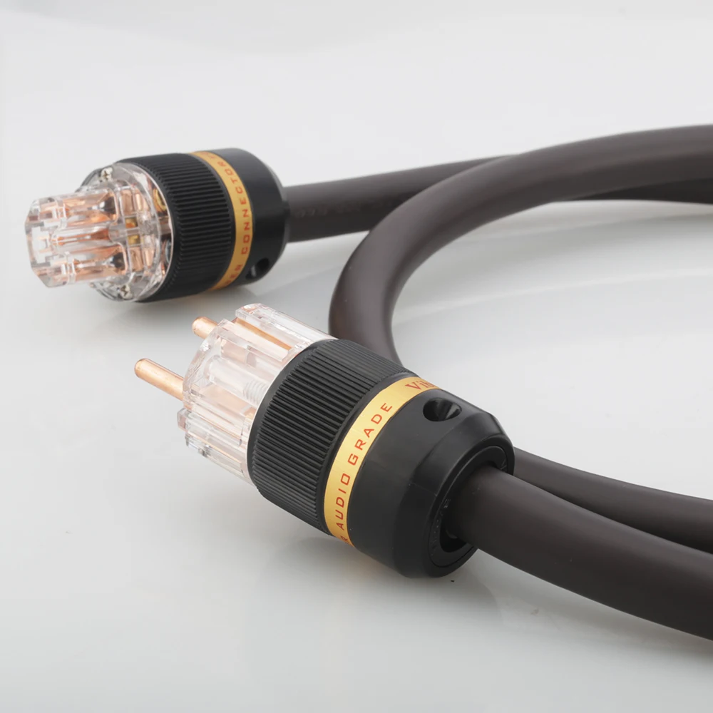 Viborg-cable de alimentación HiFi EU Schuko, alta gama, VP1606, OFC RISR, 6MM, cuadrado, con enchufe europeo