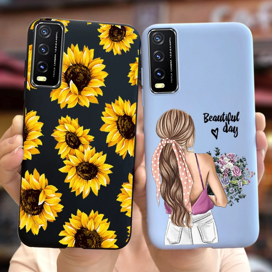 Pretty Girls Butterfly Cover For Vivo Y20 Y20i Y20s Y20G Y20T Case Y11s Y12s Soft Silicone Case For Vivo Y12s Y12a Y 20 i Bumper