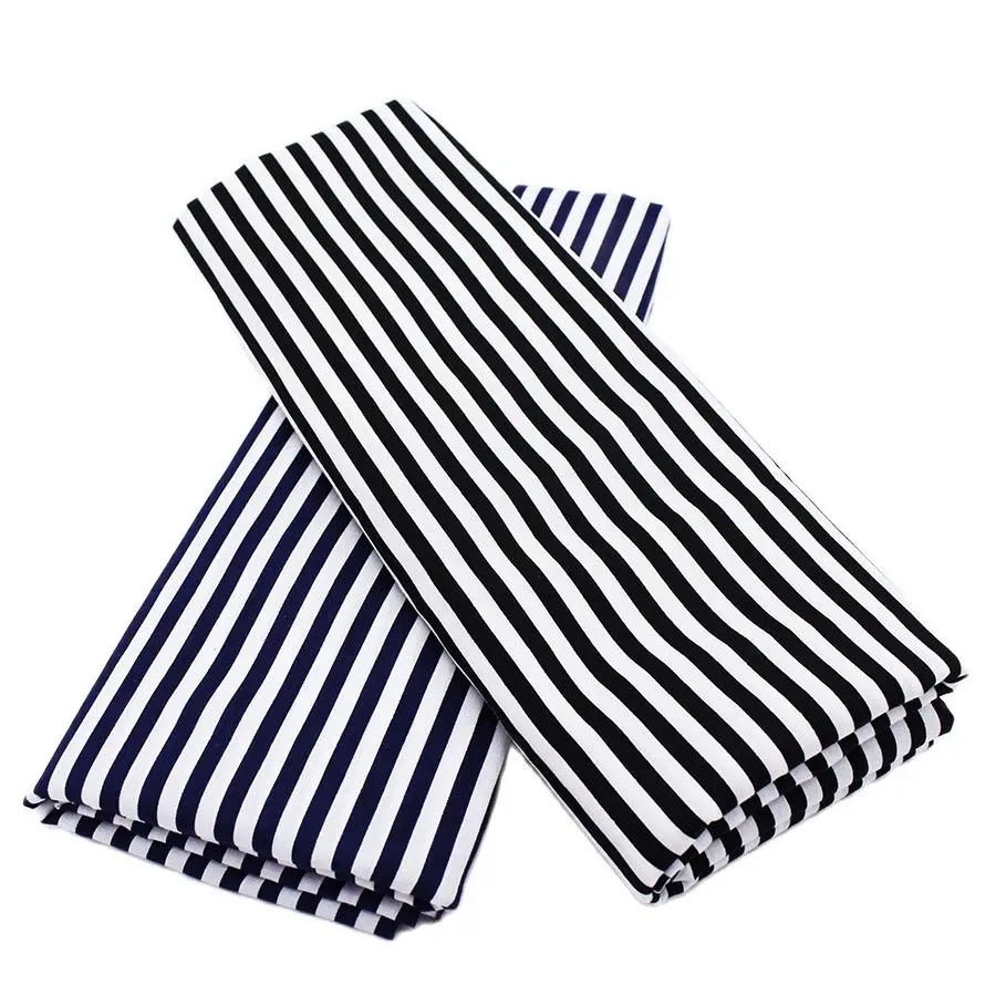 

CMCYILING Striped Cotton Fabric For Sewing Shirt Crafts Children's Cloth Doll Material 1 Pcs 50cmx145cm