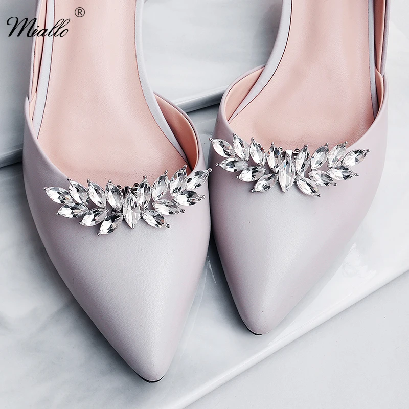 Miallo Fashion Bridal Shoe Accessories Prom Women Shoe Buckle Crystal Wedding Shoe Clips Bride Bridesmaid Trendy Party Gifts