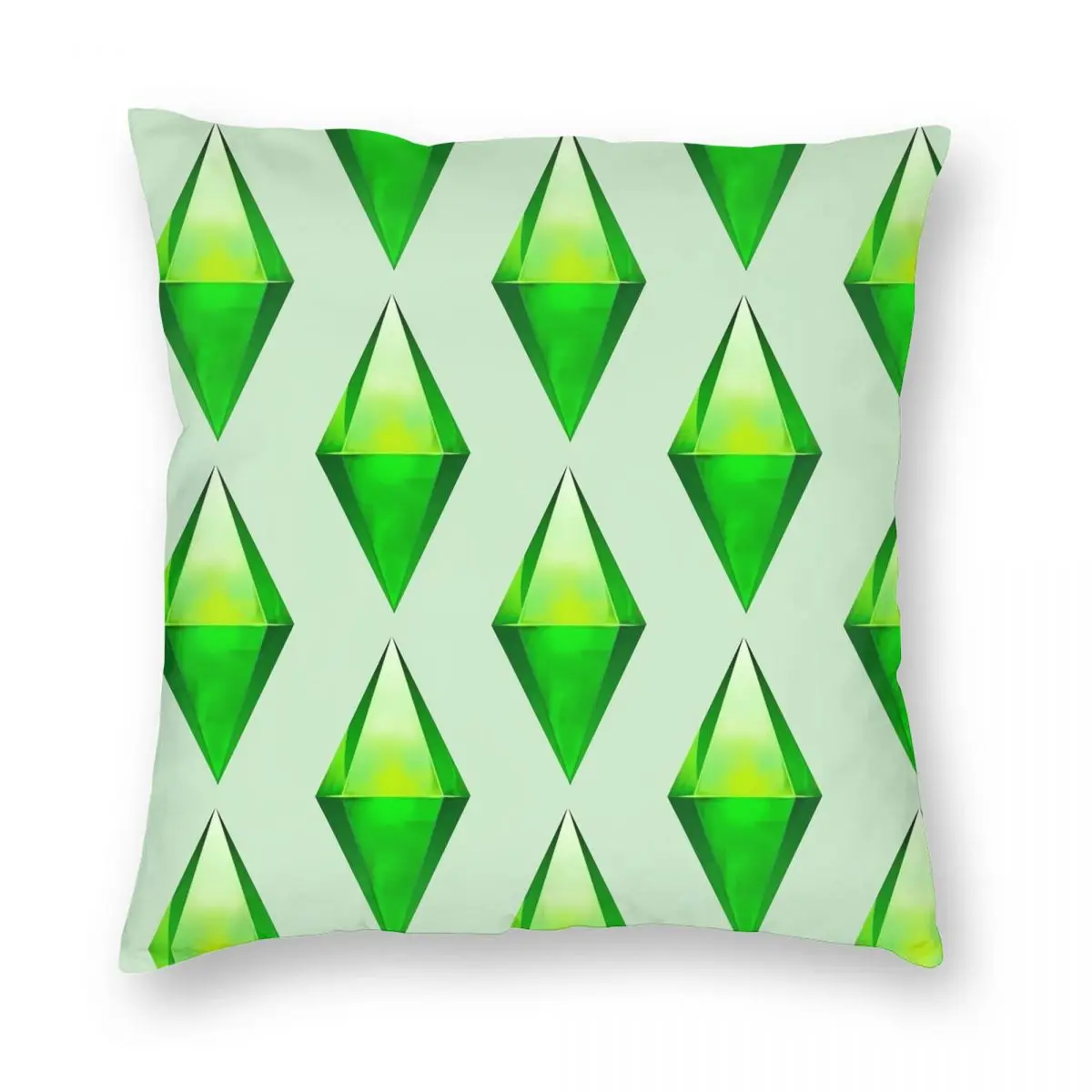 

The Sims Plumbob Square Pillowcase Polyester Linen Velvet Creative Zip Decorative Throw Pillow Case Bed Cushion Cover