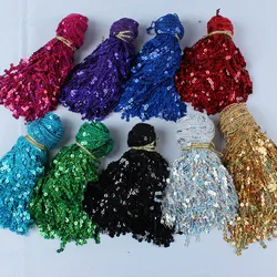 6 Meters/lot Holographic Sequins Tassel Fringe Decorative Curtain Lace Trims Tassels DIY Clothing Accessories Patchwork