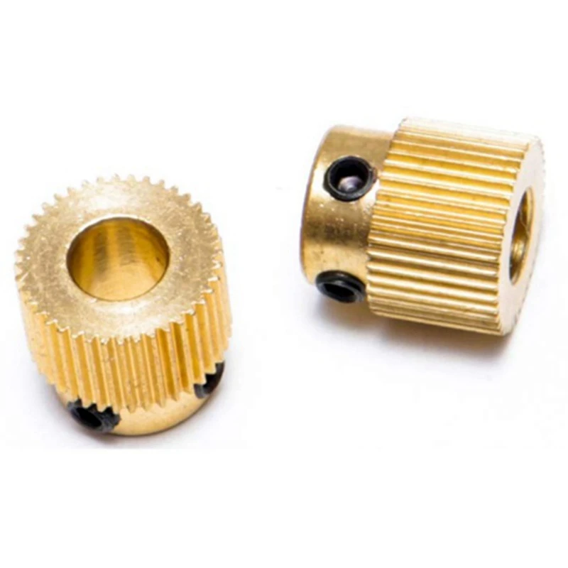 10pcs/Lots Mk7 MK8 Extrusion Gear 40 Tooth Teeth Brass Drive Gear Feeding Gear Wheel for Anet A8 A6 CREALITY 3D Printer Extruder