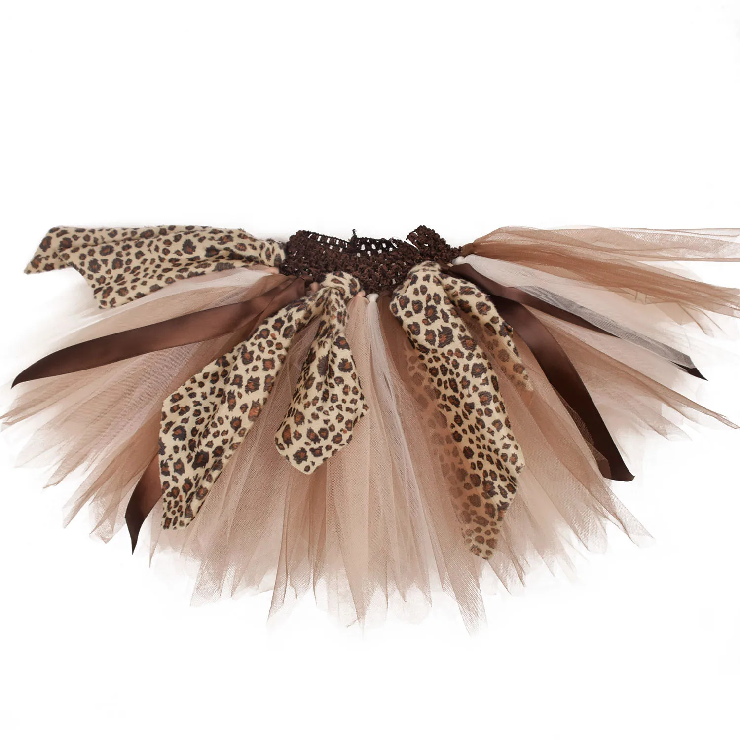 Baby Girls Wild Fluffy Tutu Skirt Baby Birthdays Party Costume Leopard Tulle Tutus Brown Skirts Photo Props