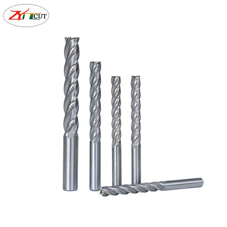 6 8 10 12 16 20 25mm High Speed Steel 4 Flute End Mill Cutter, HSS straight shank  full grinding extended edge milling cutter