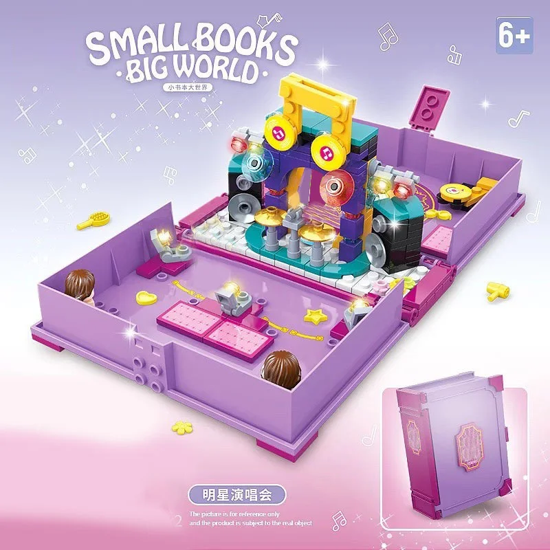 Bloques de construcción creativos de aventuras para niños, juego de libros de princesas, tienda de ladrillos, juguetes educativos de construcción