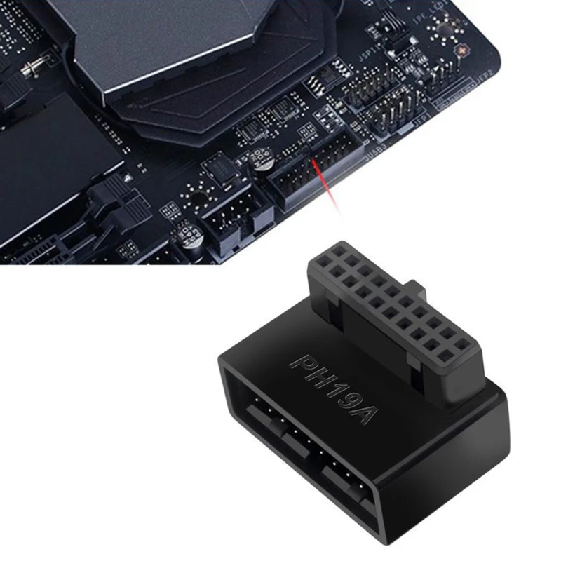 USB3.0 19/20Pin Steering Joint Socket Desktop Computer Motherboard Vertical Pin Holder 90 Degree Elbow Plug Port