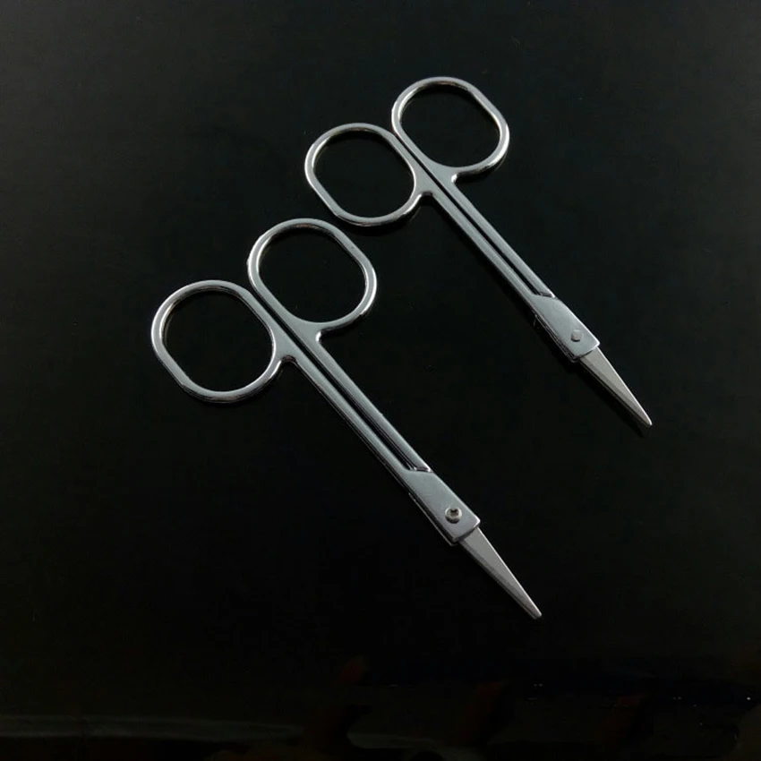 مقص عر الأنف مقص عر الوجه مقص ماكياج صغير الفولاذ المقاوم للصدأ مستقيم تلميح مقص Eyebrows والأنف والفضة