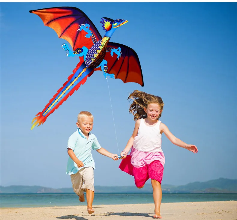 New High Quality Classical Dragon Kite 140cm x 120cm Single Line With Tail With Handle and String  Good Flying Kites From Hengda