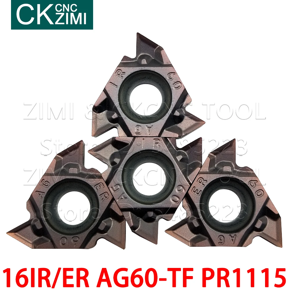 16ER AG60-TF PR1115 16IR AG60-TF PR1115 filettatura esterna interna inserti per tornitura tornio per metallo CNC utensili per tornitura 16IR 16ER AG60