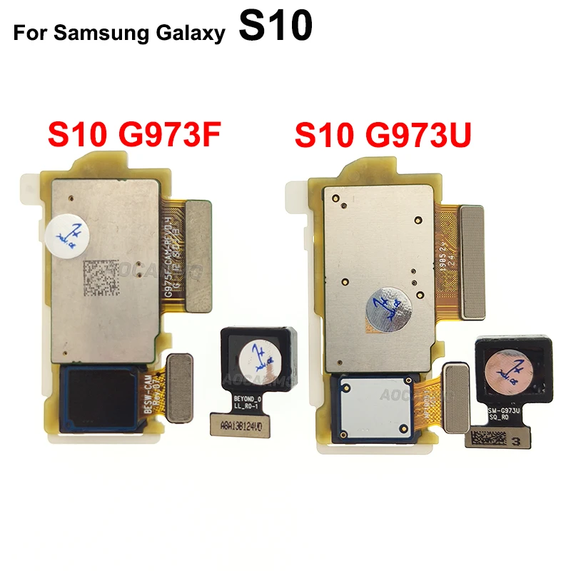 Aocarmo For Samsung Galaxy S10 G973F G973U Front and Back Camera Main Rear Camera Module Flex Cable Replacement Repair Parts