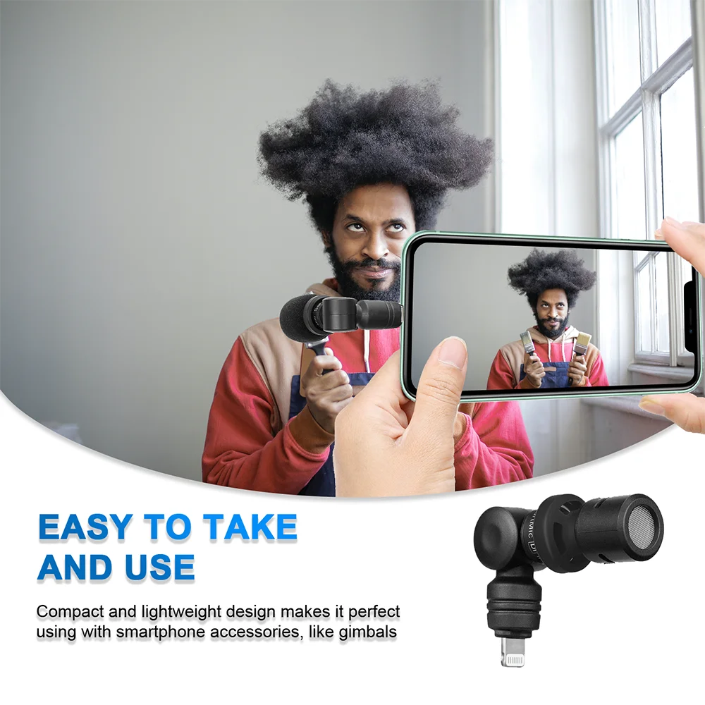 Saramonic SmartMic UC Di Ponsel Pintar Vlog Mikrofon Perekaman Audio Video untuk iPhone 11 Pro Max 8 7 X Port Tipe C untuk Android