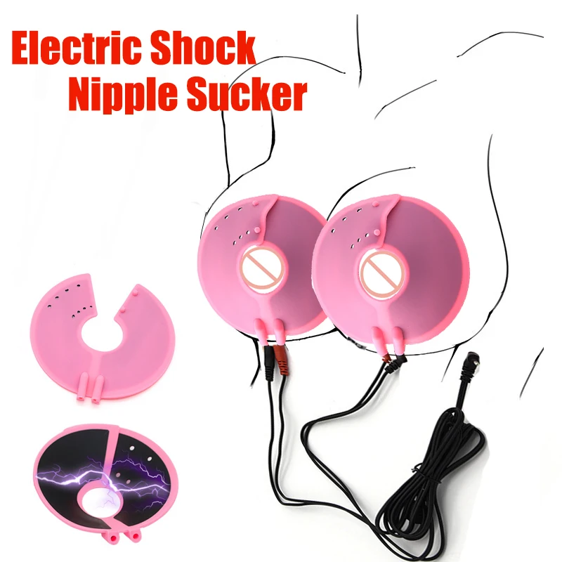 BDSM Bondage Electric Shock Nipple Sucker Clamp Electro Stim Sex Nipple Paste Pads Breast Stimulate Massage Pads Woman Sex Toys