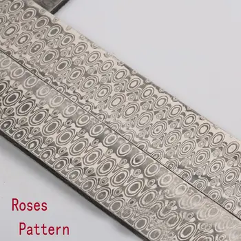 1件大馬士革鋼DIY刀具製作材料,玫瑰三明治紋鋼刀坯已進行熱處理 10 最佳銷售 刀坯 - №9