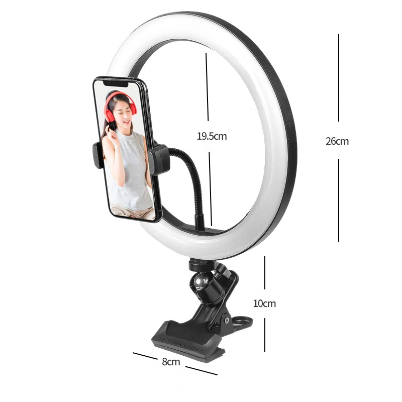 หรี่แสงได้ LED Ring Light Profissional 26 ซม.Usb Selfie โคมไฟสําหรับโทรศัพท์สดสตรีมมิ่งสตูดิโอวิดีโอการถ่ายภาพแสง