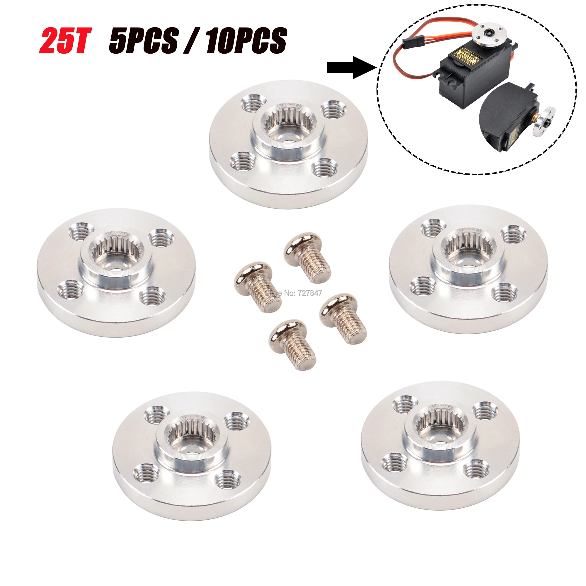 

5PCS/10PCS LOT Aluminum Metal 25T Servo Arm Round type Disc Matal Horns For MG995 MG996R MG945 MG995 MG946 Rc Servos ACE Robot