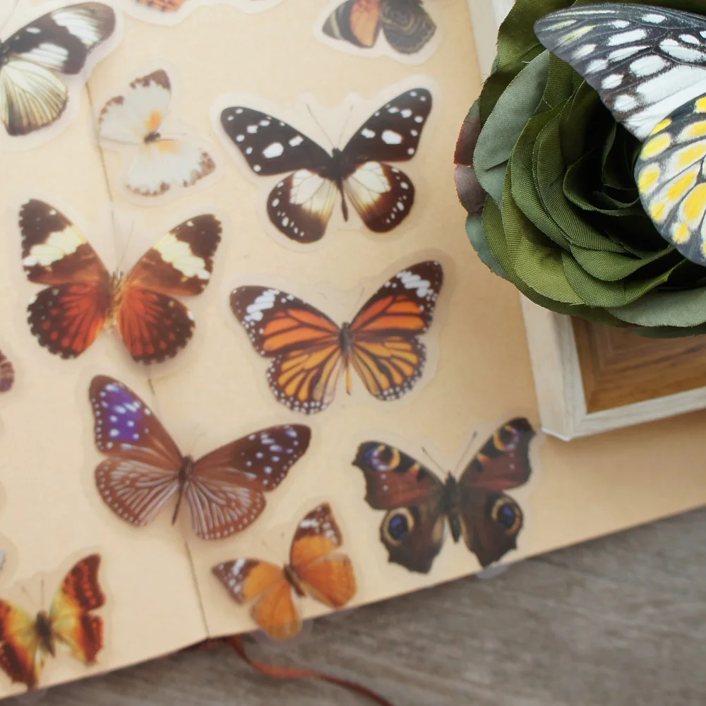 28 sztuk motyl latający w stylu trawy naklejki Scrapbooking DIY pakowanie prezentów etykieta ozdobna etykieta