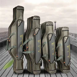 Portable Multifunction Fishing Bag Pesca Canvas 80/90/100/120CM Fishing Rod 3 Layer 4 Layer Travel Carry Case Pesca XA49G+